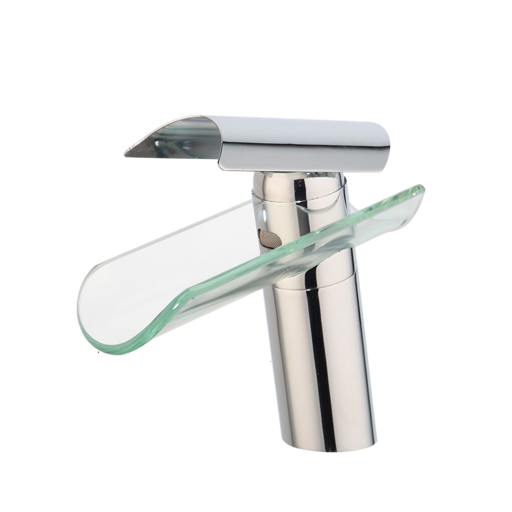 Waterfall Bathroom Sink Tap Faucet Glass Spout Brass Single Handle Kitchen Sink Basin Faucet: 1