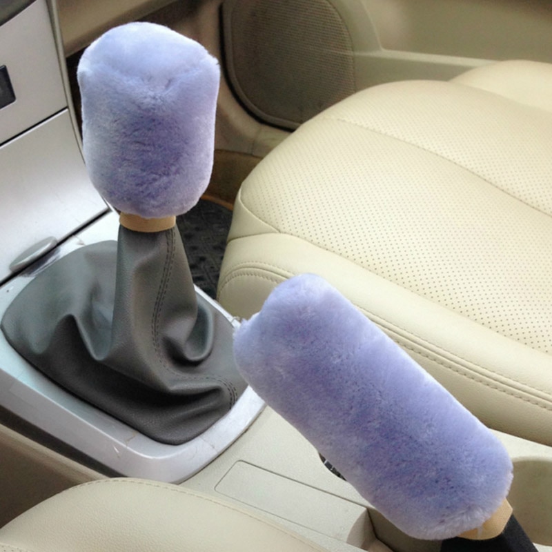 Winter plush fur car hand brake cover shift knob cover for Hyundai ix35 iX45 iX25 i20 i30 Sonata,Verna,Solaris,Elantra,Accent