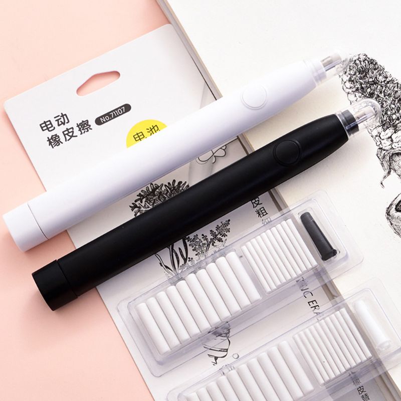 Kawaii Electric Eraser Pencil Drawing Mechanical Cute Kneaded Erasers for Kids School Office Supplies Rubber Pencil Eraser Refil