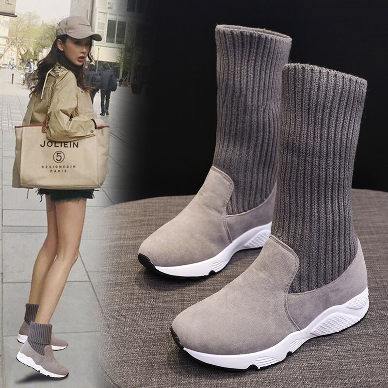 Snøstøvler kvinner skinn vintersko ankelstøvletter imitert pels støvler pluss størrelse røde sko kvinne vinter britisk stil snøstøvler