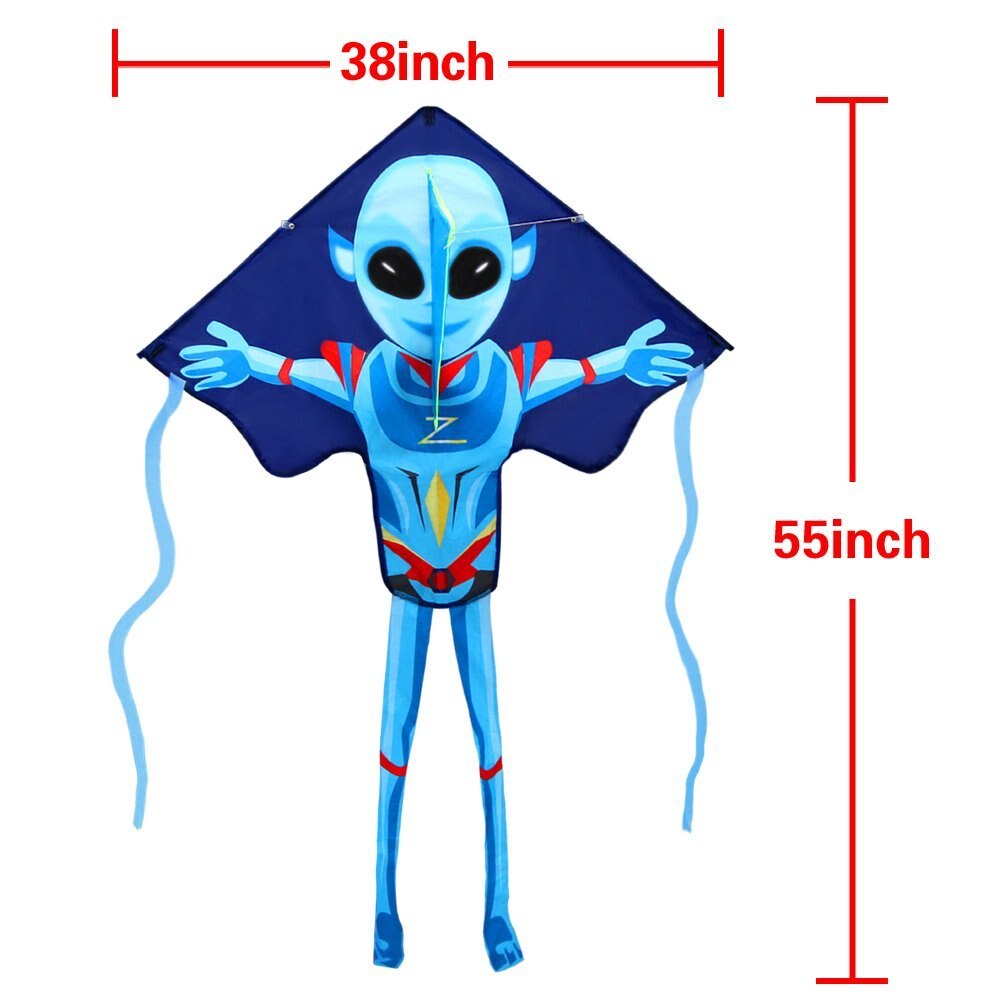 Outdoor Fun Sports Kites For Kids And Adults Large Easy Flyer Mysterious Alien Kites 55Inch X 38Inch With String And Handle