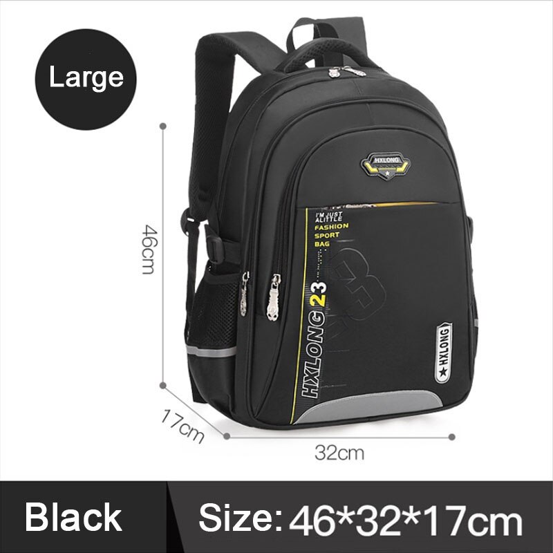 Kinderen Grote Schooltas voor Tiener Meisjes Jongens Hign School Book Bag 18 inch Waterdichte grote Rugzak voor Tieners Jongens Meisjes: Black large