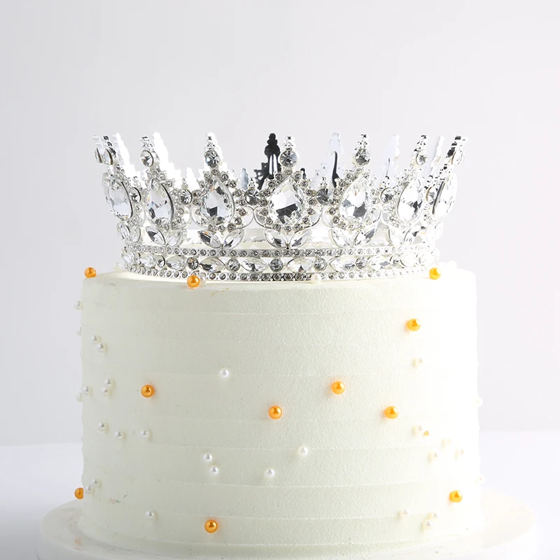 Corona de cristal para pastel de de cumpleaños de Gril, decoraciones para pastel, rojo, rosa, plateado, dorado: Verde menta