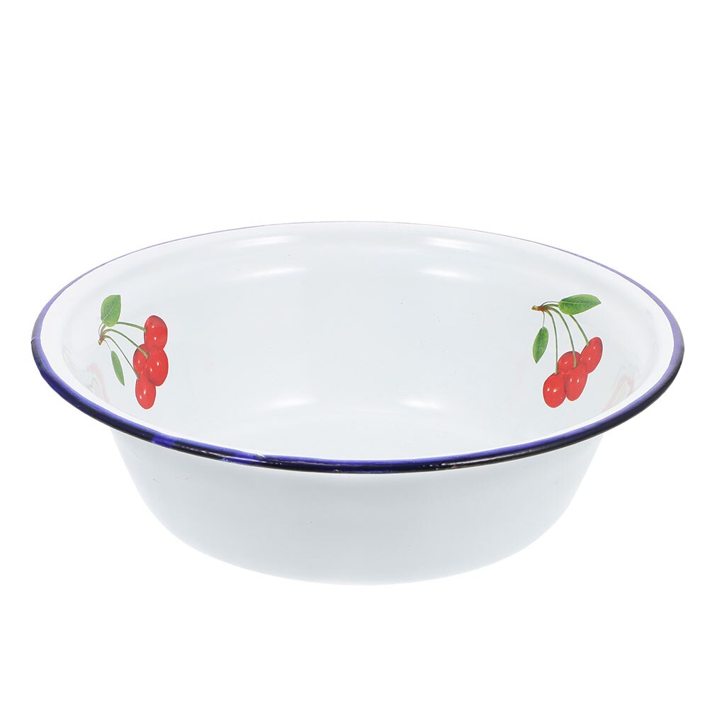 Old-fashioned Enamel Basin Retro Storage Basin Kitchen Supply Noodle Bowl: Assorted Color