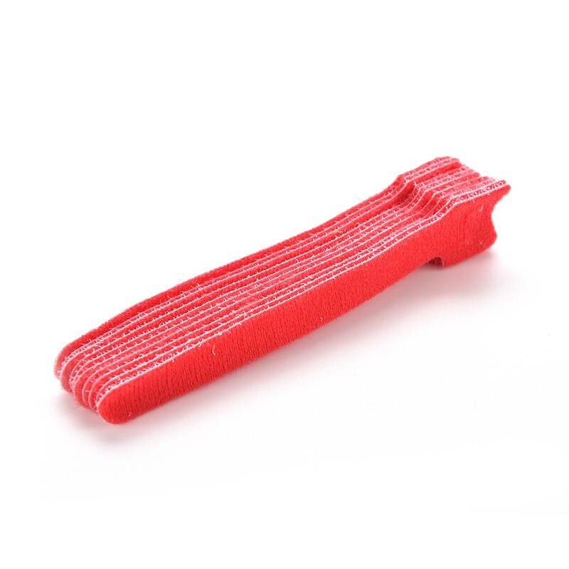 10pcs 12*150mm Back To Back Cable Tie Nylon Reusable Cable Ties With Eyelet Holes Nylon Hook Loop Fastener Management: Red