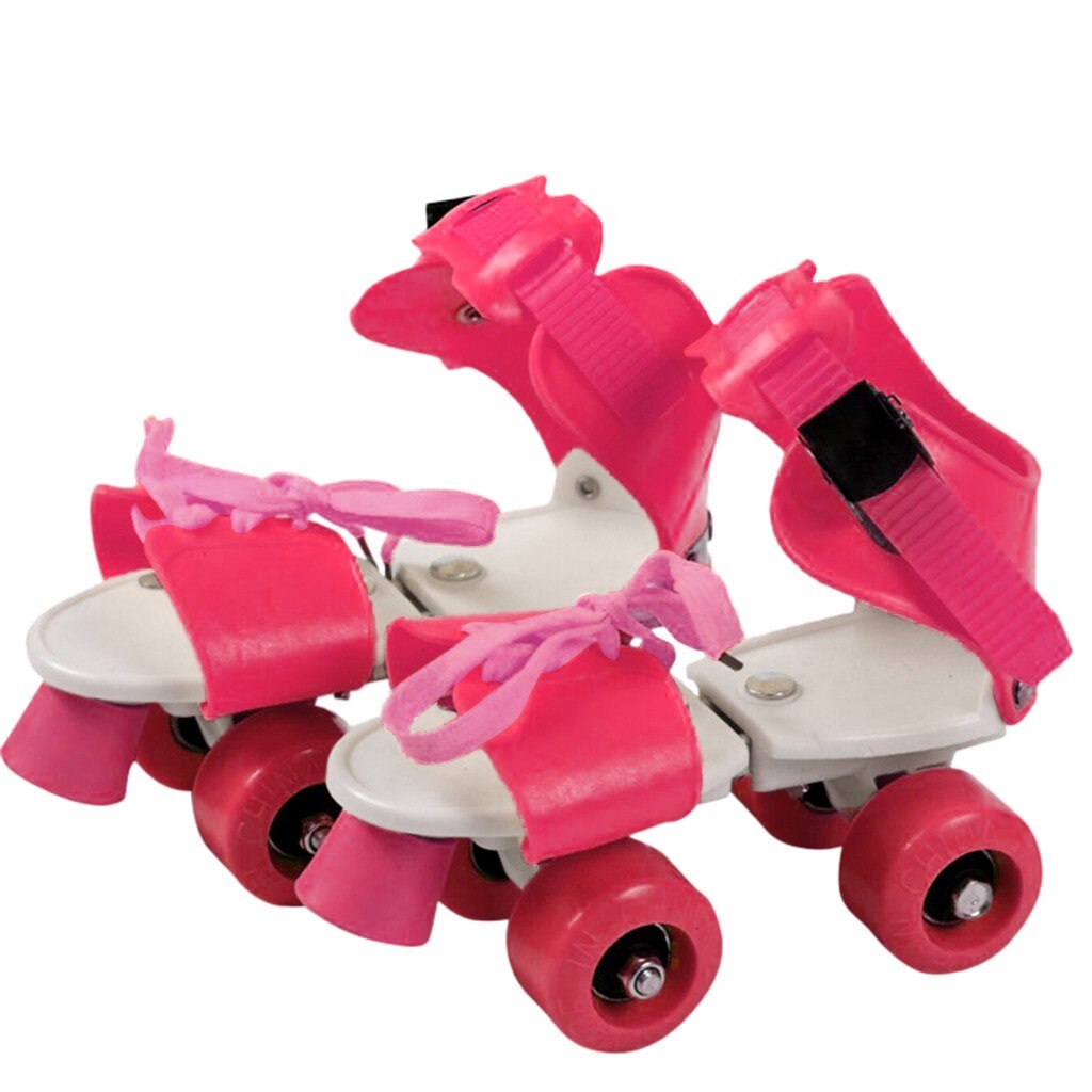 Roller Skates Shoes 4 Wheel Skating Shoes Adjustable Size For Kids Two Lines Roller Skates Double Row Skating Roller Skate Shoes: PK