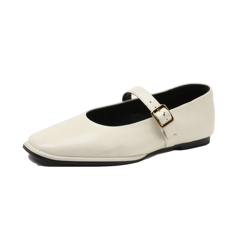 AIYUQI Mary Jane Scarpe Donna in vera pelle 2025 Nuove scarpe da balletto a scatto Donna Punta quadrata Scarpe piatte da donna in pelle bovina