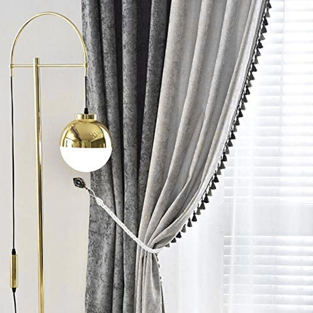 1Pc Crystal Beaded Tassel Curtain Tieback Decorative Curtain Curtains Cord Accessories Room Decor Home Rope Buckle Tie For