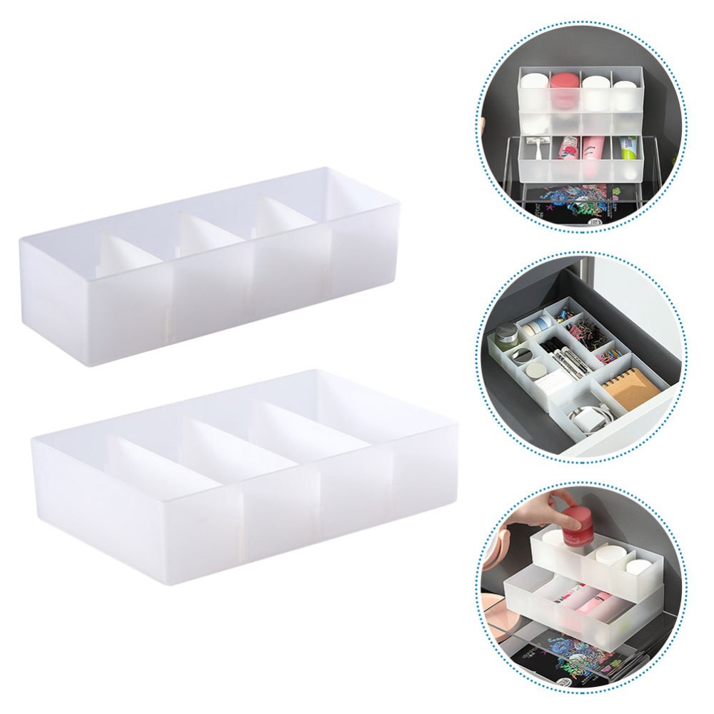 2pcs Home Office Storage Box Sundries Compartment Multi-purpose Storage Case: Default Title