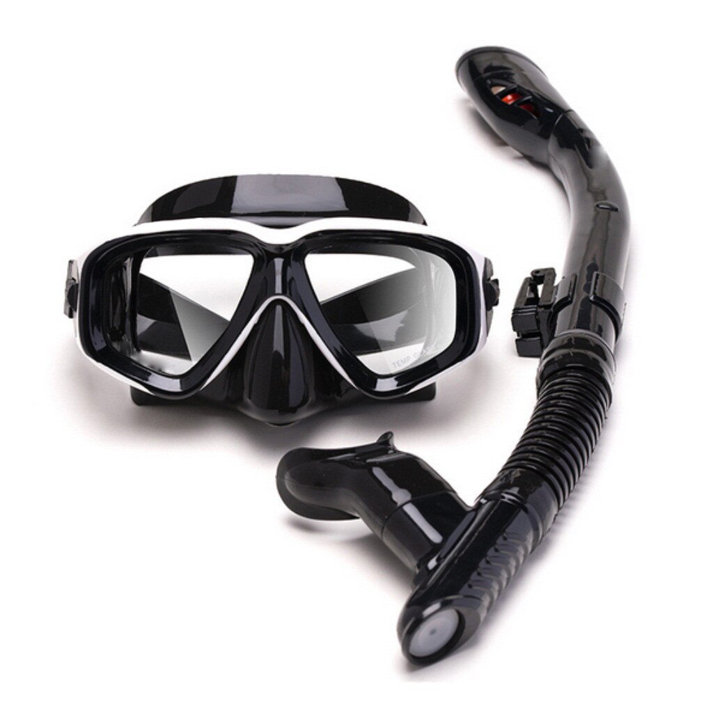 Unisex Diving Masks Snorkel Set Snorkeling Diving Equipment Silicone Diving Snorkeling Glasses Set Подводная Охота: Light Grey