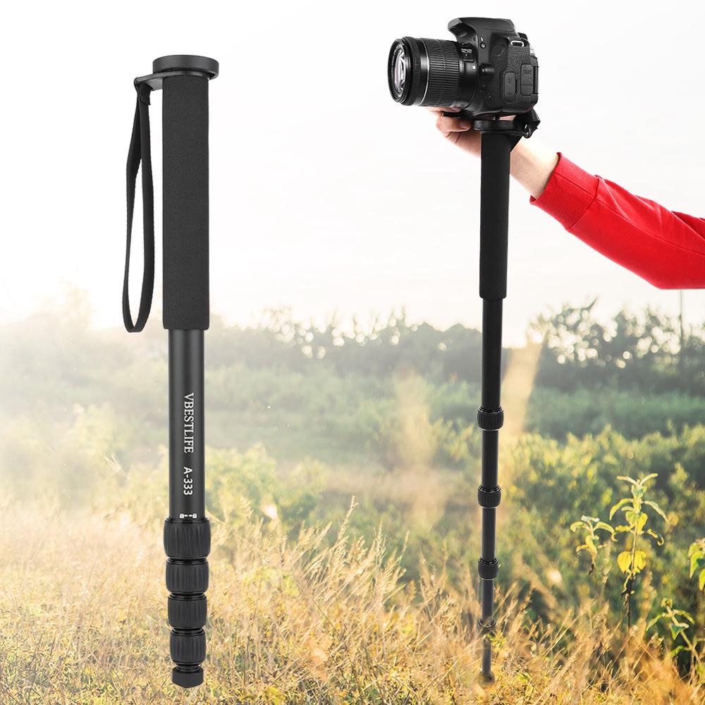 Lightweight Telescopic 5 Sections Camera Unipod Monopod 3D anti-skid bearing platform telescopic a hand strap hiking pole