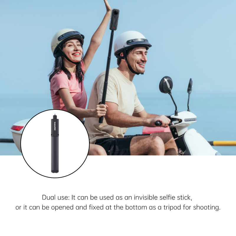 Insta360 Tripod Selfie Stick | 2-in-1 Tripod & Invisible Selfie Stick | 360° Rotation | 1/4" Mount for X5 /X4/ X3 / RS Cameras: Default Title