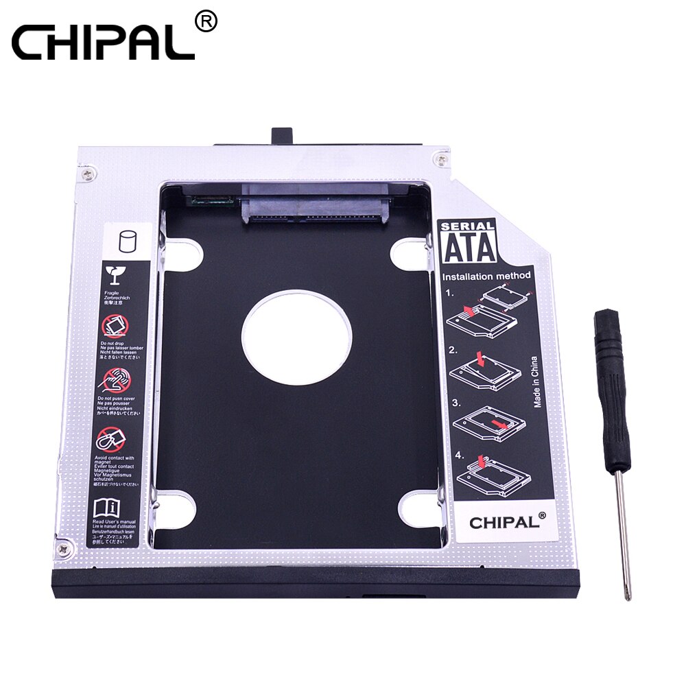 Chipal aluminium 2nd hdd caddy 12.7mm sata 3.0 für 2.5 & #39 ;& #39 ; ssd-gehäuse hdd-gehäuse für lenovo thinkpad  t420 t430 t520 t530 optibay