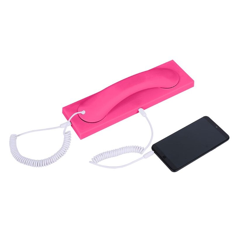 Retro Phone Handset Headset 3.5MM PC Comtuper Microphone with Base for Cellphone