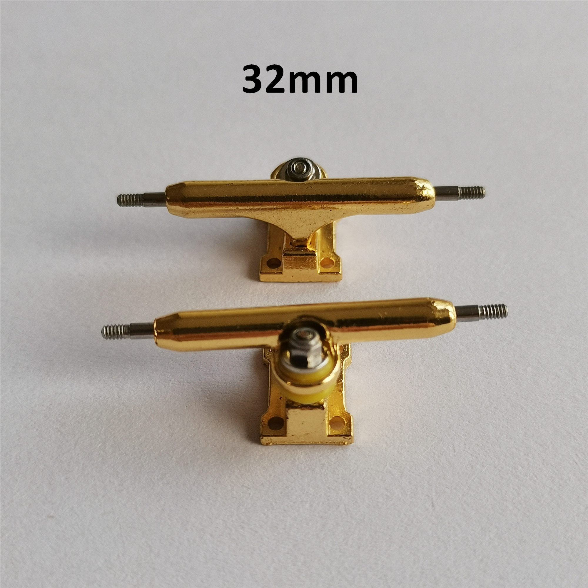 Camión de un solo eje con diapasón de 34mm y 32mm para patineta de dedo, Mini monopatín, juguetes para niños: Castaño