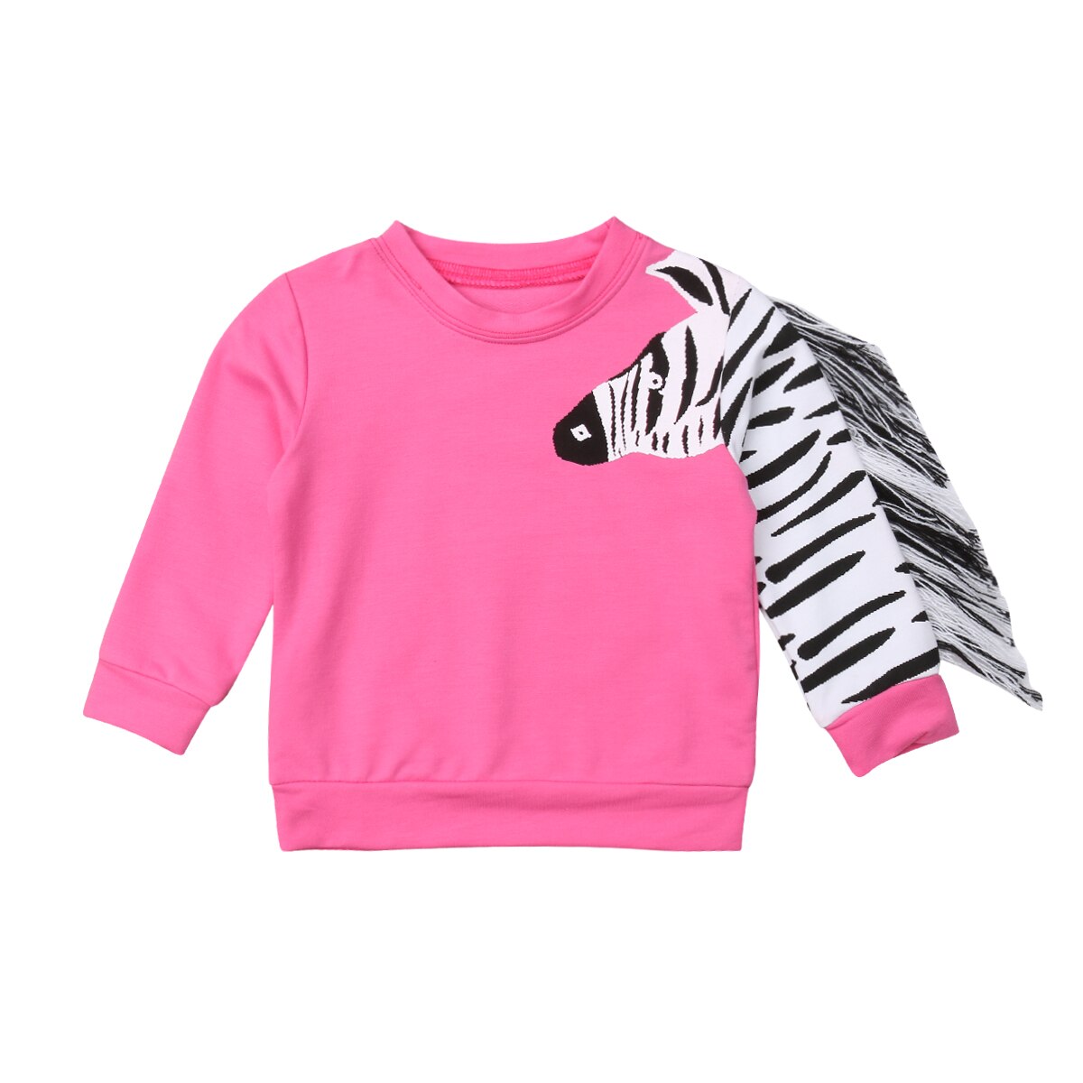 Zebra Tassels Hoodies Toddler Kids Baby Girls 3D Zebra Cotton Top Shirt Sweatshirt Clothes Children Girl Autumn Sweatshirt: 2T