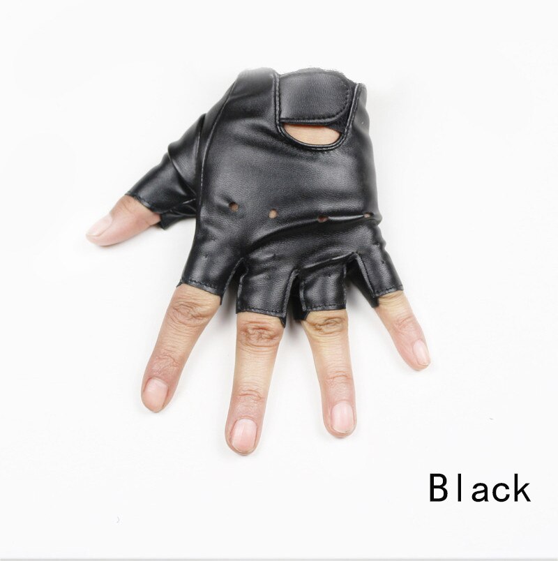 Seje læderhandsker til børn fingerfri semi fingerfri handske til 5-13 år barn halvfinger børnehandsker til: Default Title