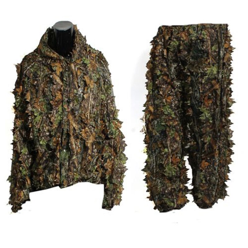 3d ahornblad bionisk ghillie -dragt camouflage camo jungle fugletøj tøj jakke og bukser