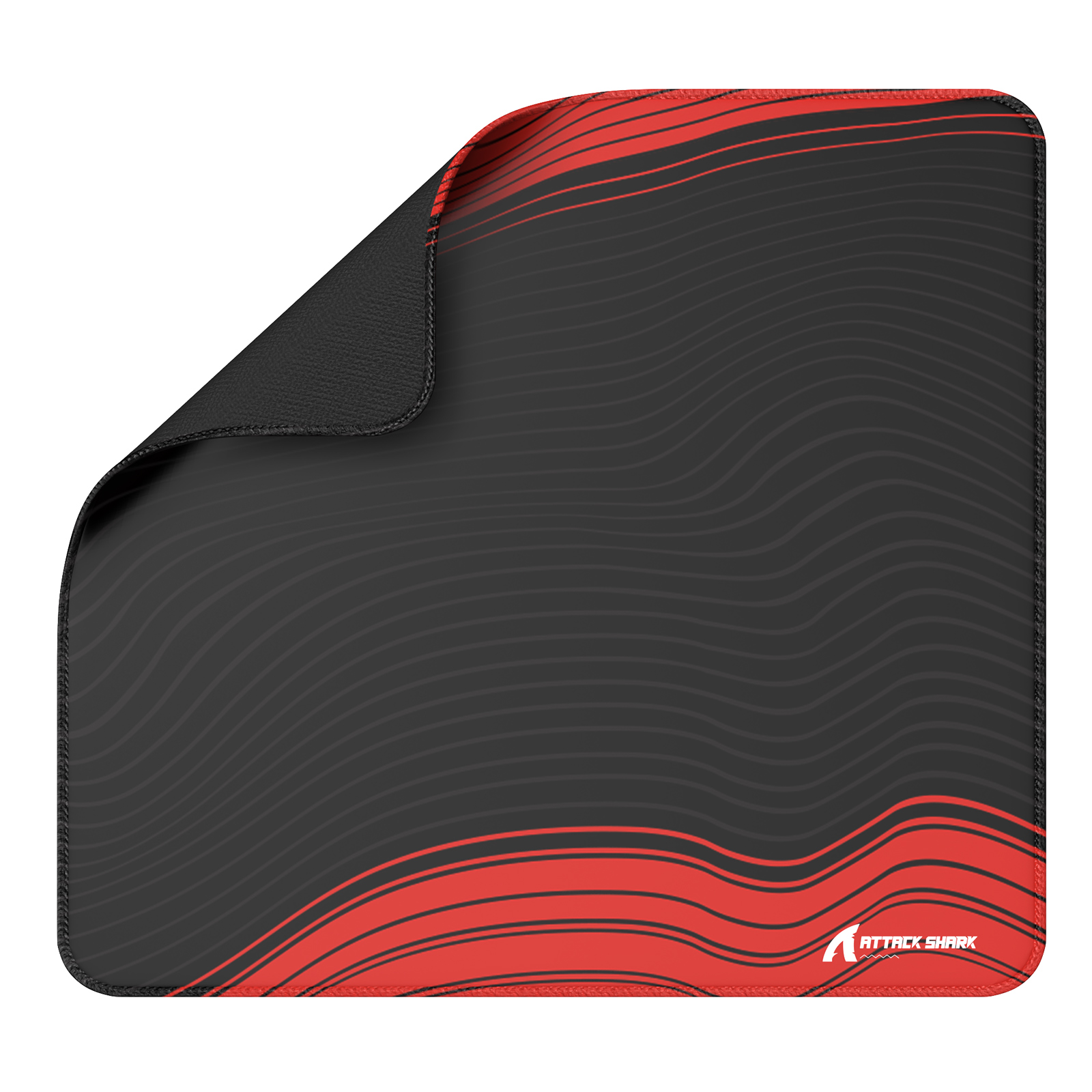 ATTACK SHARK CM02 grote eSport gaming-muismat, 450x400x4 MM, getextureerd glad oppervlak, antislip rubberen basis, micro-gebreide randen: Rood