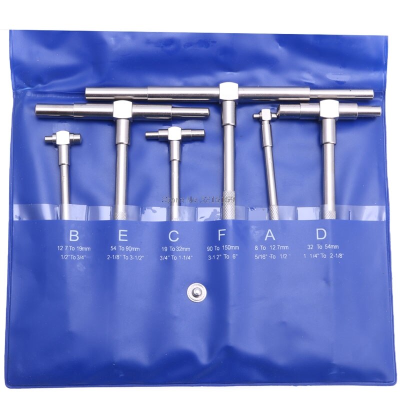 For 6Pcs/Set Telescopic Gauge Set Micrometer Measurement Bore Engineers Kits 8-150mm