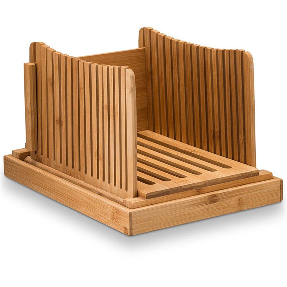 1pc Bamboo Foldable Adjustable Bamboo Bread Slicer Toast Bread Sandwich Knife Mold Baking Tool Kitchen Tool Breakfast Tool: Default Title