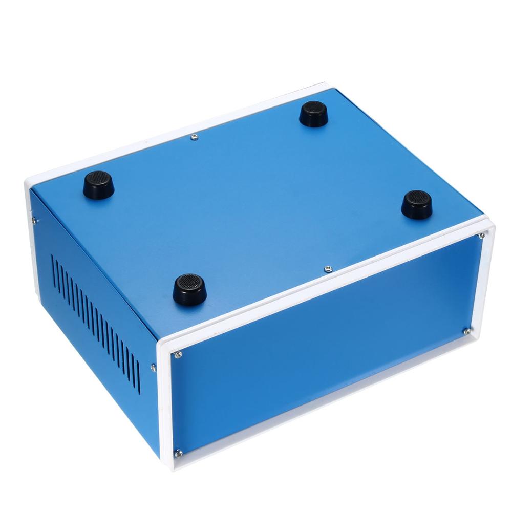 uxcell Waterproof Enclosure Box Cover Electronic Project DIY Outdoor Junction Box Housing Electronic Iron Enclosure Case Blue