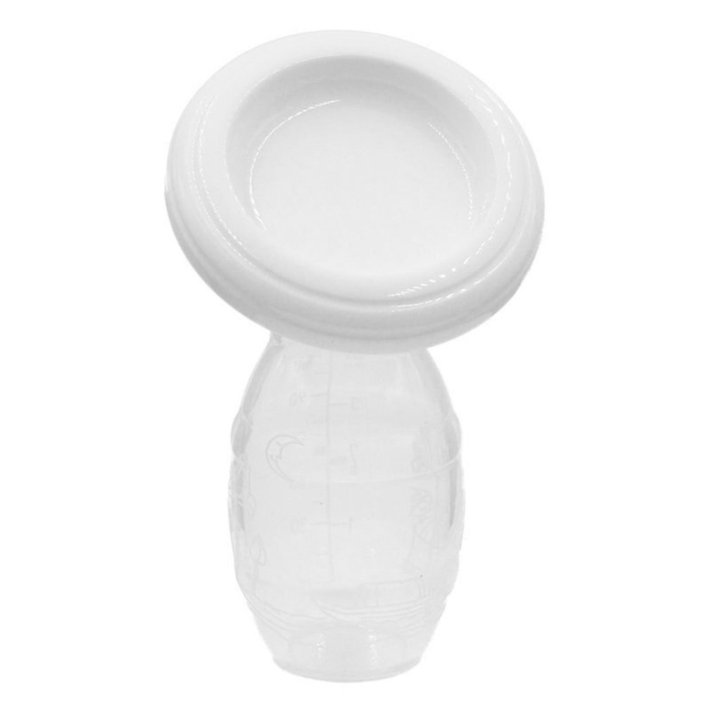 Mom Breast Feeding One-handed Manual Breast Pump Baby Suction Milk Feeding Saver Bottle Silicone Artifact Nipple Bottle Sucking: White