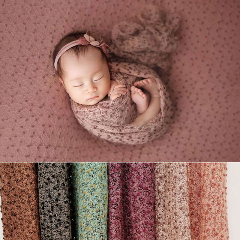 Baby Kids Knit Wrap Cloth Newborn Photography Props Swaddle Photo Background Accessories