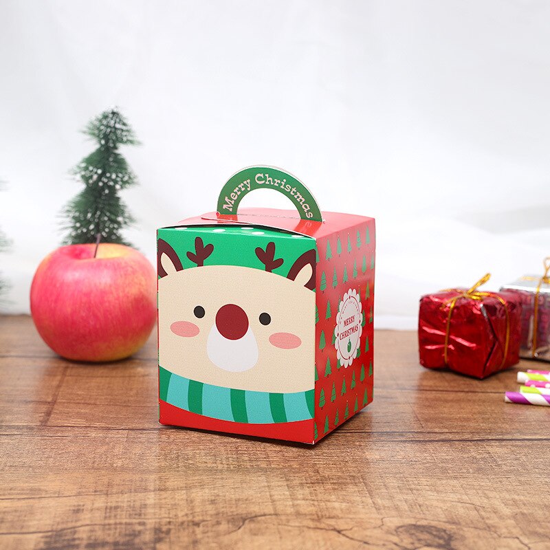 Caja de Apple con dibujos animados, embalaje de Nochebuena, vela de , cera de parafina, manualidades, novedad: C