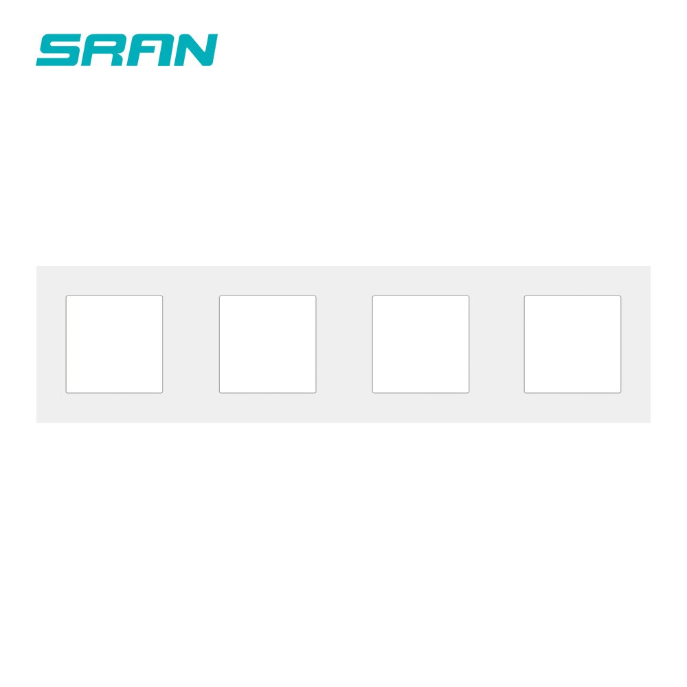 SRAN Blank panel with Installing iron plate 344mm*86mm white/black/gold PC four frame panel switch socket