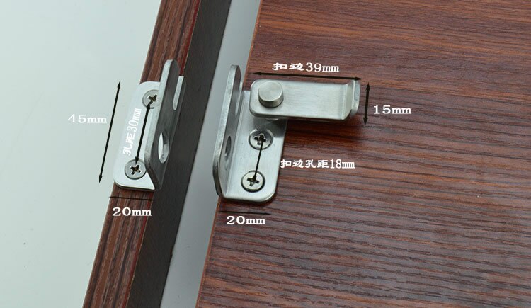 Tyk dørlås i rustfrit stål/ garderobe/ badeværelsesbolt, mere sikker og stærk, med låsehul, til skydedør, hardware låse