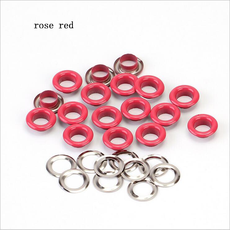 Œillets métalliques pour Scrapbooking, 10x17x5mm, 100 pièces, embellissement pour bricolage, vêtements de travail, couture, vêtement: rose red