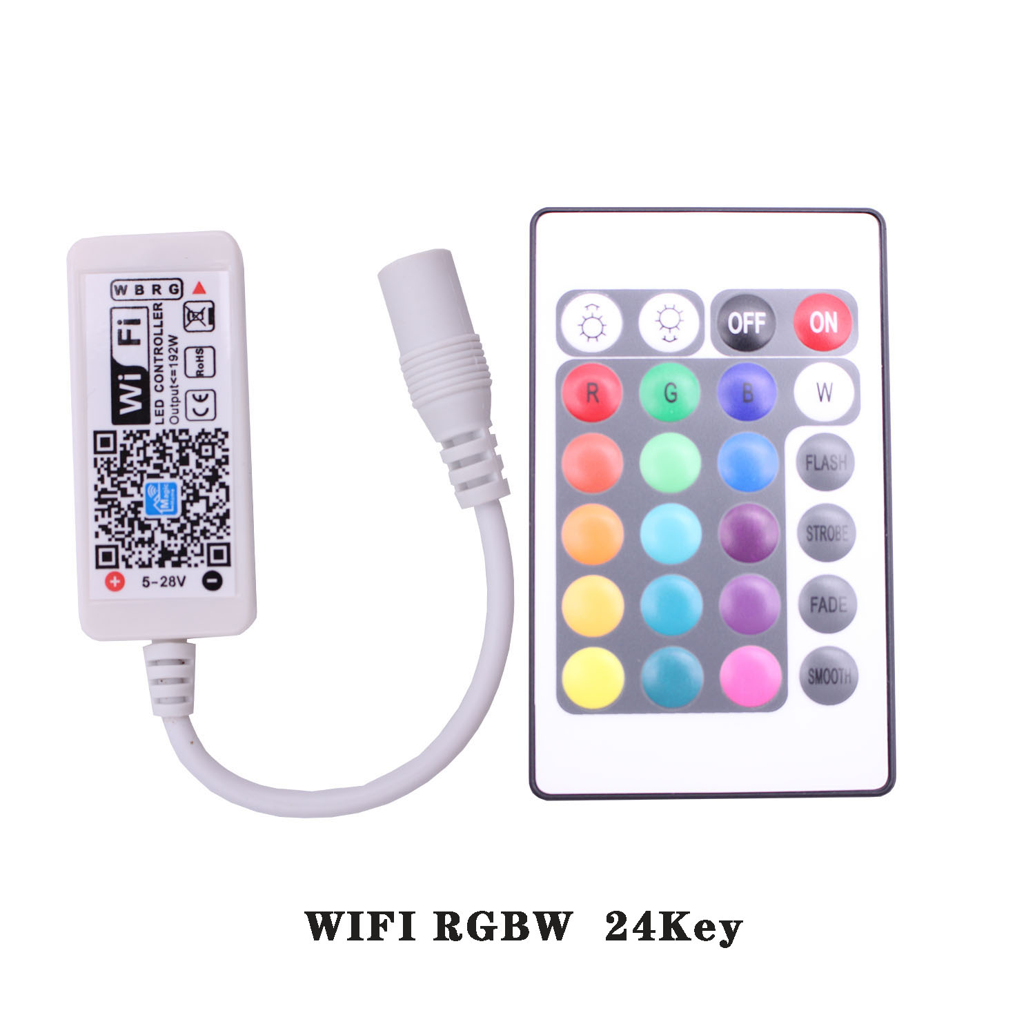 Wifi RGB/RGBW LED Controller Mini DC12V Met RF IR 24Key Afstandsbediening Voor RGB/RGBW LED Strip 5050 3528 RGB RGBW Lichten: 24key WIFI  RGBW