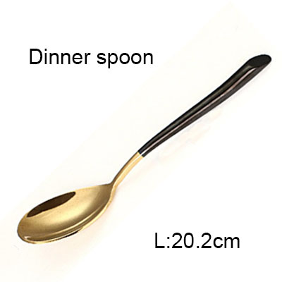 Couteau à Steak fourchette à dîner cuillères à café en acier inoxydable doré miroir polonais ensemble de couverts Restaurant salle à manger ensemble de vaisselle 1 pièces: dinner spoon