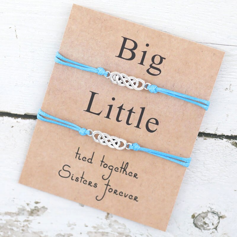 2 stuks/set twist big little sorority wish armband beste vriend infinity armband voor soul sister armband vriendschap: Blauw