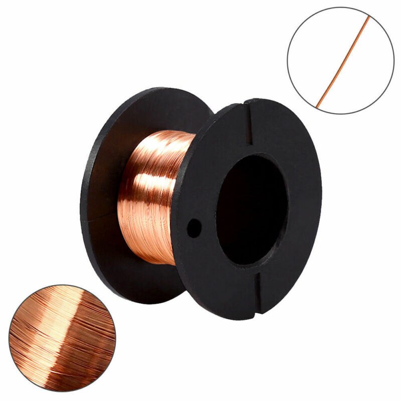 Alambre de cobre fino de 0,1mm de diámetro, cable de soldadura de reparación solenoide, rotor esmaltado, bricolaje, 5 uds.