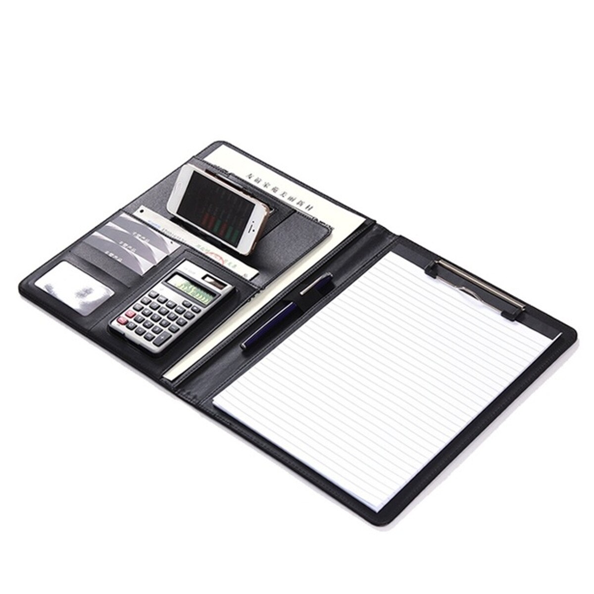 A4 PU Leather File Folder Job Executive Multifunction Office Organizer Planner Notebook School Office Folder for Documents