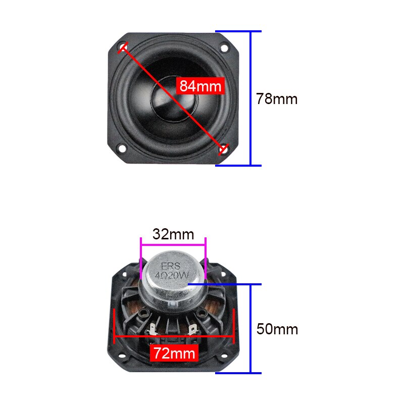 Denemarken 3 Inch Full Range Speaker Neodymium Aluminium Kegel Vocal Gif Speaker 4oHM 20W 2 Stuks