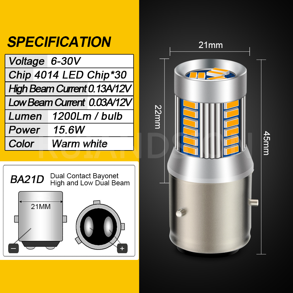 Faro LED para motocicleta BA21D BA20D P15D H6M BAX15D, bombillas blancas de haz alto y bajo, luz antiniebla de 12V y 24V para Moto, Scooter y triciclo: Lavanda