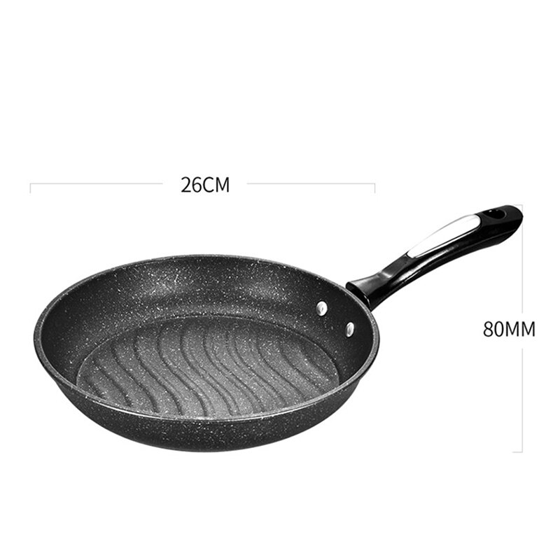 26CM Cast Iron Non-Stick Frying Pan Induction Cooker Use Fire Cooking Coating Wok Home Egg Pancakes Saucepan Stir Fry Pot Pan