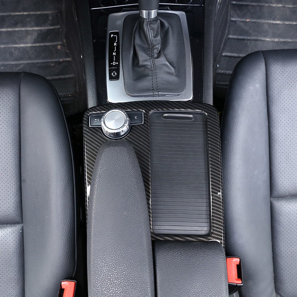 Para Mercedes Benz clase C W204 E clase W212 , Panel de consola central, portavasos, cubierta de marco, pegatina embellecedora