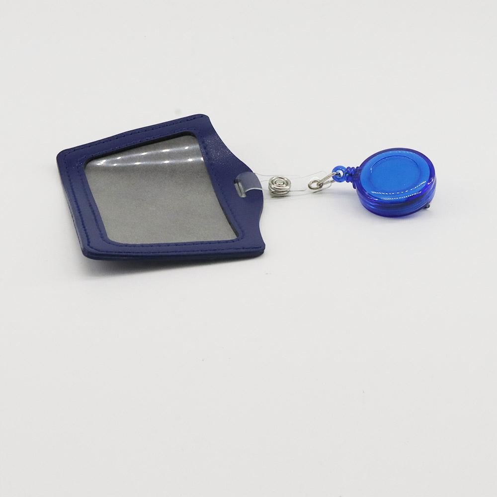 Arbetskortshållare klämma pu-läder korthållare klämma infällbara namnskyltsrullar sjuksköterska läkare id-korthållare namnkortshållare
