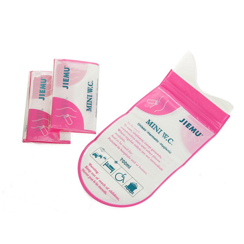 Disposable Urinal Bag - 31x13.6x31cm - Portable Travel Accessory - Emergency Pee Bag for Men, Women, Kids: Pink