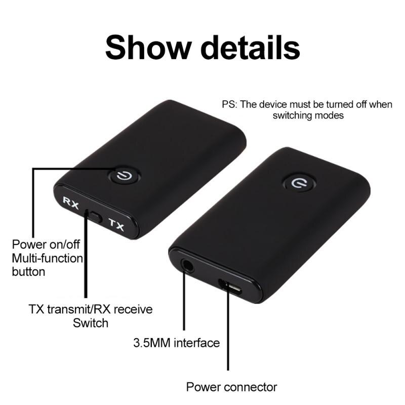 Bluetooth Adapter USB Wireless Bluetooth 5.0 Transmitter Receiver Music Audio for PC Car stereo drive-free 3.5mm AUX Adaptador