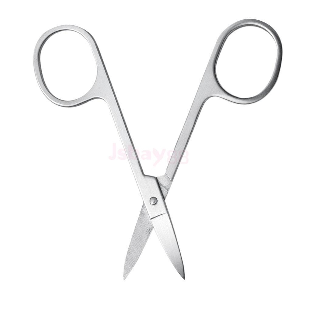 Ciseaux dissolvant de faux cils courbés en acier inoxydable, sourcils, nez, outil de maquillage