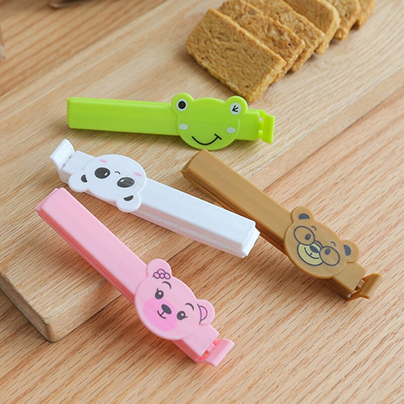4pc/ partier husholdningsmad snack opbevaring tætning forsegling pose clips sealer klemme mad pose clips køkken værktøj hjem mad tæt clip tætning