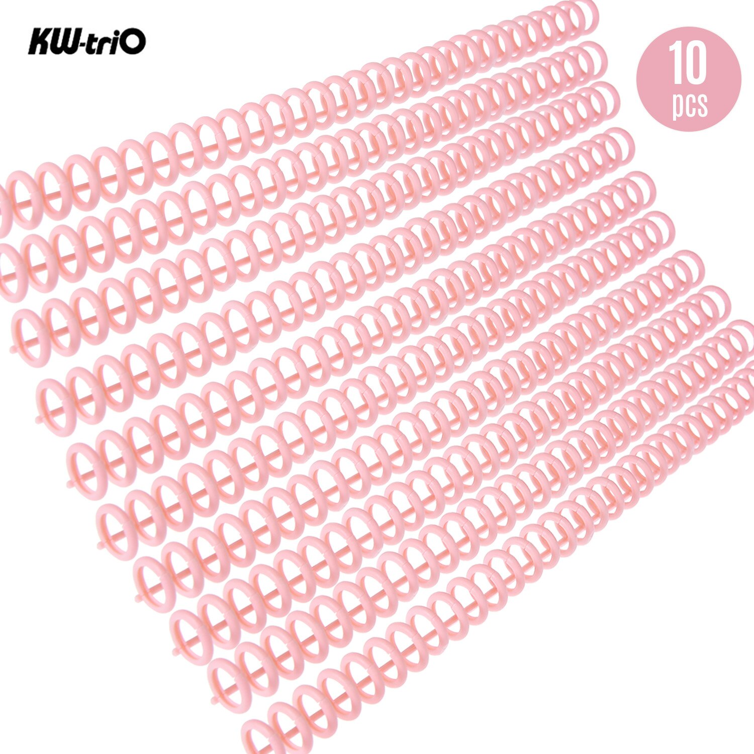 10pcs 85 Sheets 30-Hole Plastic Loose Leaf Binders Ring Binding Spines Combs Capacity for DIY Notebook Album Office Supplies: Pink