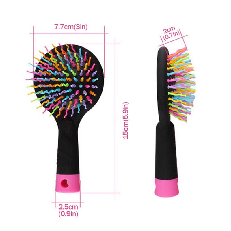 Baby Haar Borstel Regenboog Head Massager kinderen Kam Meisjes Haar Borstel Bad Anti-statische Borstel prinses Kam Met Spiegel