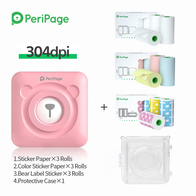 304dpi PeriPage A6 Etikett Drucker hoch Definition Druck Thermische Mini Drucker 2 &quot;Foto Rechnung Drucker für Android und iPhone