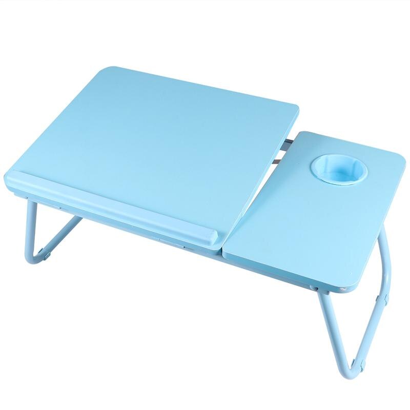 1pc opvouwbare computertafels, 4 niveaus, verstelbare lift, computer, boek, laptopstandaard, bekerlade, opvouwbare tafel voor bedbank: Blauw